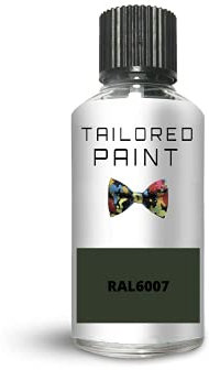 RAL6007 Bottle Green Matt Touch Up Paint with Brush Matt Paint for Wood, Metal, Plastic, PVC, UPVC, Fascia Soffit Furniture Boards - Indoor & Outdoor
