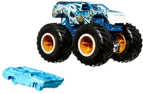 Hot Wheels Monster Trucks Spielzeugfahrzeug MT 32 Grad SUV Druckguss Flat Iron (Crushed) für Kinder ab 3 Jahren