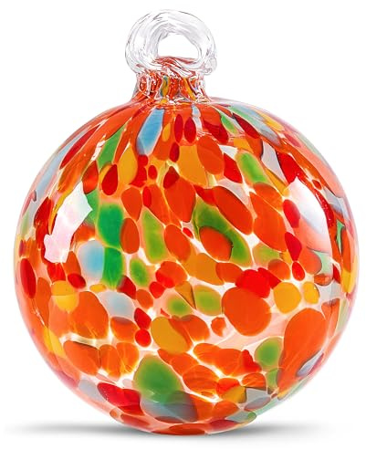 Handblåst glas häxboll, glasboll prydnad hängande trädgård skådningsboll inomhus utomhus heminredning. (3)