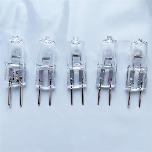 WYLIELAMSH Halogen Leuchtmittel 5PCS G6.35 Projektor Kristall Halogen Lampe Perlen Geeignet Für Aromatherapie GY6.35 Doppelstiftsockel 12V,50W