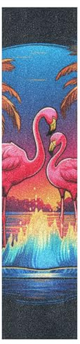 KAAVIYO Doodle, Dessin Animé, Flamant Rose, Grip de Skateboard Bande Grip Antidérapante,Auto-adhésif Griptape de Longboard,Sans bulles,Peut êTre Coupé(9x33in,44x10in 1pcs)