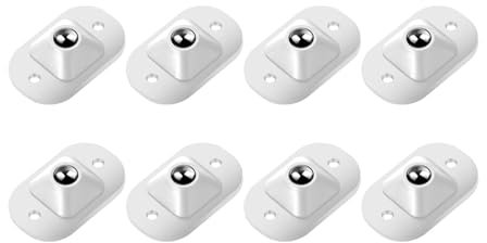 Vxcbad Rotelle a sfera universali con pellicola adesiva, ruote per mobili per un facile trasporto, installazione senza fori, bianco, sfera singola (8 pezzi/confezione)