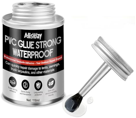 AllisWay Colla Pvc, Colla per Gomma, Impermeabil Super colla Adatto per Gommoni Nautica PVC, Tende,Impermeabile, zaino in tela, Resistente, 118ml