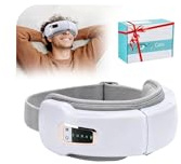Masseur Oculaire avec Chaleur, Compression et Musique, 5 Modes et Auto-Shut-Off, Design Pliable, Masque Chauffant Oculaire : Soulager Fatigue, Poches & Sécheresse, Améliorer Sommeil (Blanc)