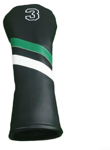 Housse de tête de club de golf, avec étiquettes n° 1/3/5/H, cuir synthétique, doublure en velours pour protection de putter en bois (n° 3)