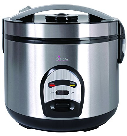 BKITCHEN Cook 200 Cuiseur à riz en acier inoxydable avec fonction de maintien au chaud et à l'évaporation, le riz, la viande, le poisson et les pommes de terre.