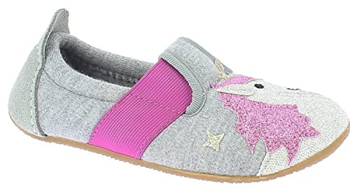Living Kitzbühel Jungen Mädchen T-Modell Einhorn & Regenbogen Niedrige Hausschuhe, hellgrau, 24 EU