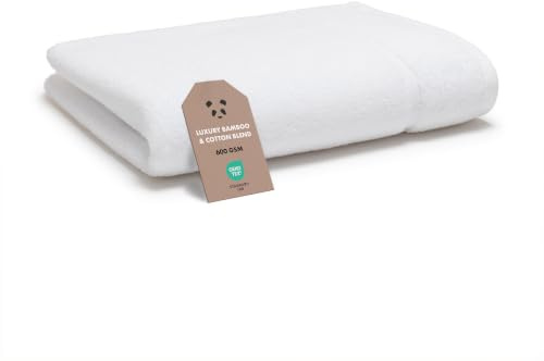 Panda® Bamboo Towel | Soft & Fluffy Organic Bamboo & Cotton | Super Absorbent & Quick Drying | Perfect for Sensitive Skin (Pure White, Hand Towel)