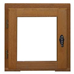 Fenetre 1 vantail tirant gauche - H.45 x L.40 cm - Bois exotique