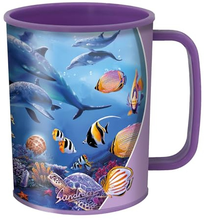 3D LiveLife Bicchiere - Regno del Cavalluccio Marino di Deluxebase. Bicchiere plastica Oceano 3D Lenticolare. Bicchieri plastica da 300ml per bambini con grafica originale delll'artista Steve Sundram