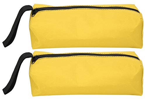 2 st liten verktygsväska, 25 x 8,5 x 7 cm multifunktionell bärbar 600D polyester verktygssatser, förvaringsväska med hängande rem och dragkedja (gul)