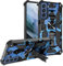 for Samsung Galaxy M13 4G Case, Samsung M23 5G Case, Camouflage Design Military Grade Drop Protective Cover Soft TPU Hard PC Tough Armor Shockproof Phone Case with Built-in Kickstand, Blue