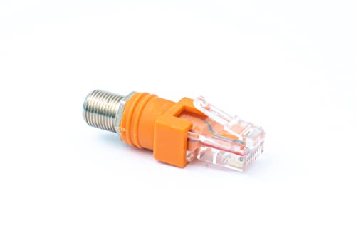 System-S koaxial adapter RJ45 kontakt till F typ kontakt 50 ohm kabel i orange