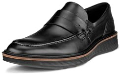 ECCO Men's St.1 Hybrid Penny Loafer, Nero, 6/6.5 UK