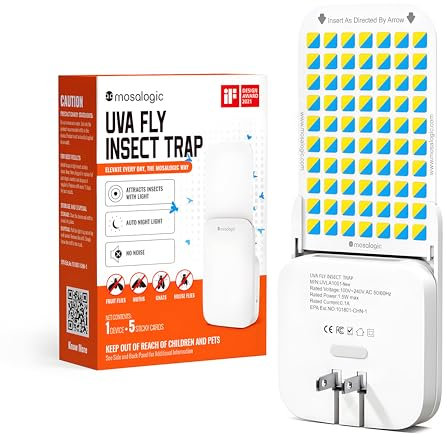 Mosalogic Piège à Insectes Volants Électrique Protection Efficace Contre Mouches, Moucherons, Mites et Moustiques pour Une Maison Plus Sûre