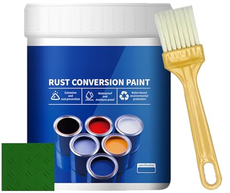 Pintura convertidora de óxido Resistente a la Intemperie para Metal, Pintura de conversión de óxido, Elimina óxidos de Aluminio, Hierro Fundido y Acero (1 Liter,Green)