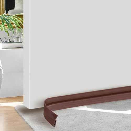 PATIKIL 2PCS Boudins de Portes et Isolation 5cm, Bande Silicone 100cm Joint d'Étanchéité Bas de Porte Entrée Anti-Intempérie, Bouchon Porte Contre Froid Courant d'Air, Marron