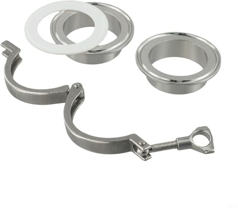 MoSundi Morsetto in acciaio inossidabile 304 resistente con dado regolabile e guarnizione per connessioni sanitarie a saldare, 7,6 cm