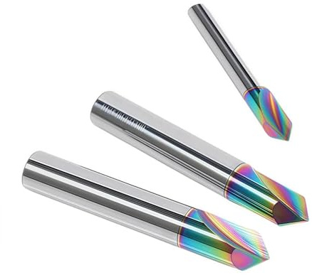 Karbidkammer End Mill, HRC55 2F Rak fasfräs 90 graders volframstålkarbidskärning(5x5Dx50Lx90deg,1PCS)