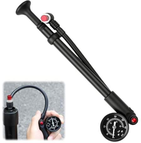 Pompe à amortisseur à fourche à suspension haute pression, pompe à amortisseur haute pression pour vélo 300 psi, amortisseur de fourche à air, pompe à suspension avec manomètre et purge, pompe à vélo