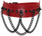 MILAKOO Gothic rotes Lederhalsband Halsband mit Metallketten Punk Halskette