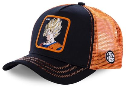 Casquette Enfant Dragon Ball Z, Casquette Garcon, Sangoku, Authentique et Originale, Noir, Orange, Jaune, Beige, Taille TU