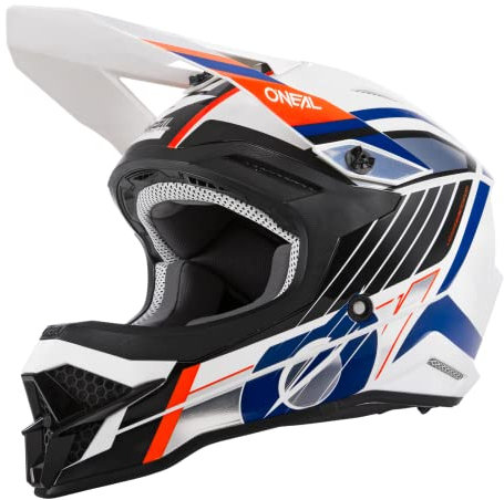 O'NEAL | Motocross-Helm | Motocross Enduro |Lüftungsöffnungen für optimale Belüftung und Kühlung | 3SRS Helmet Vision | Erwachsene | Weiß Orange | Größe XS