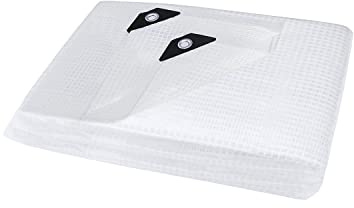 ANSIO Tarpaulin 2m x 3m Water-Resistant 170 GSM Tarp, Mesh Clear | Multipurpose Groundsheet, Cover for Camping, Garden, Storage, DIY Projects with UV Protection, Weatherproof & Frost-Resistant