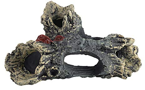 Hapivida Tronco d'Albero Cavo in Resina, Decorazioni per Acquari Ornamento Casa dei Pesci Grotta Decorazioni per La Casa in Legno Paesaggio Subacqueo Fai da Te Nascondi Decorazioni per Caverne