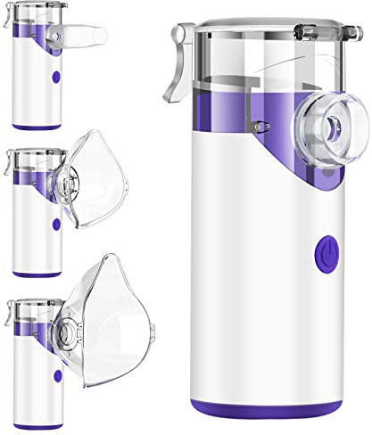 Inhalator barn inhalator nebulisator vuxna: bärbar baby kall inhalator ultraljud nebulizer – elektrisk USB-uppladdningsbar justerbar tyst inhalator