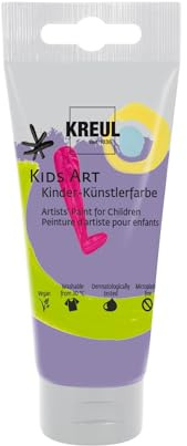 KREUL 43309 - Kids Art Kinder-Künstlerfarbe, Violett 75 ml Tube, Schulmalfarbe auf Wasserbasis, matte deckende Bastelfarbe für Leinwand, Papier und Karton, vegan