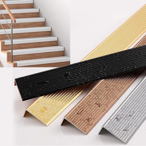 LIYI929GP Antiderapant Nez De Marche, Nez De Marche Profilé D'escalier, 90cm Protections De Bord Et d'angle, Forme en L Profilé De Protection d'angle Et De Rebords, Antirouille Corniere Aluminium