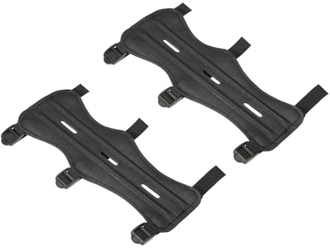 PATIKIL Archery Arm Guard, 2 Pack Adjustable Forearm Protector for Shooting Practice, Black