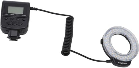Flash a LED, 48 Luci Anulari a LED Macro, 4 modalità di Illuminazione, con Anelli Adattatori 40,5 Mm, 49 Mm, 52 Mm, 55 Mm, 58 Mm, 62 Mm, 67 Mm, 72 Mm, 77 Mm, 3000k-15000k