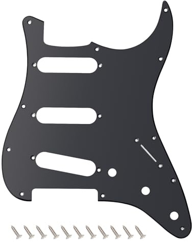 Banworks 1 strato Strat SSS Pickguard 11 fori per chitarra elettrica Battipenna Piastra antigraffio per USA/Mexican Modern Style Standard Stratocaster ST JT/HB-01 Nero opaco