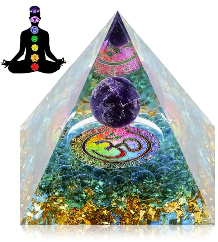 1 Pezzo Orgonite Piramide Piramide 3D Piramide di Resina Piramide di Cristallo Artigianato in Pietra Frantumata di Cristallo Decorazione Scrivania Soggiorno Camera da Letto Ufficio