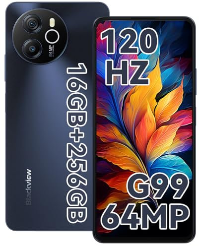Blackview Shark 8 Handy Ohne Vertrag 16(8+8) GB+256GB Smartphone, Helio G99, 120Hz 2.4K, 64MP, 6.78 FHD+, NFC, 5000mAh akku mit 33W, 4G Dual SIM Handys Mit Premium Schutzhülle