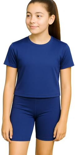 PopCouture Short de sport de qualité supérieure pour filles, bleu marine, 3 ans