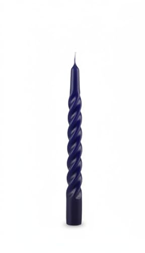 Velas lacadas tortillón diámetro 2,2 cm altura 21 cm - 3 unidades - Color azul noche - Cereria Di Giorgio