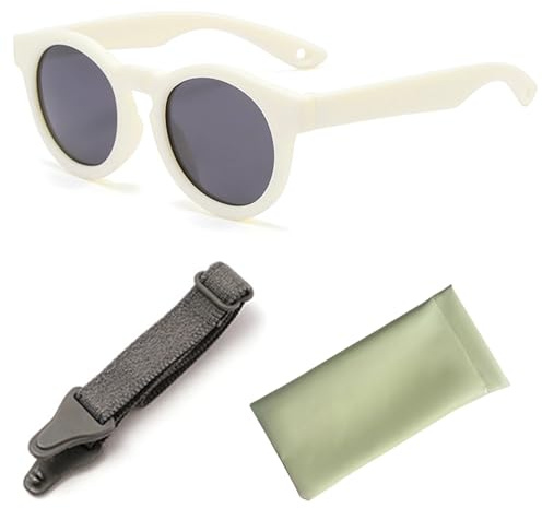 Sikweny Lunette Soleil Bebe Réglable Lunette Soleil Enfant Avec Cordon Mousqueton et Étui de Rangement Accessoires de Protection Solaire pour GarçOns Filles pour Plage Alpinisme Camping VéLo