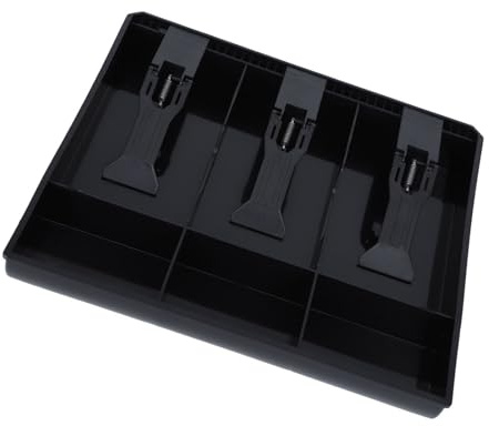 ERYUE Boîte de Rangement D'argent, Tiroir-Caisse, Insert de Registre, Pince/support Pratique, Billets, Caisse Enregistreuse, Matériau ABS Blanc (Noire)