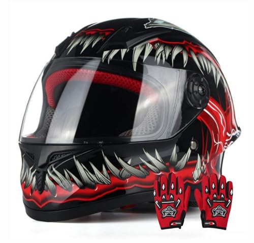DOT-Godkänd Barnmotorcykelhjälm, Gokart-Elscootermopedhjälmar, Barnpojkar-Flickor-Dirtbike-Fyrhjuls-ATV-Hjälm För 3-14 År Gamla D 8,M/(49~50cm)