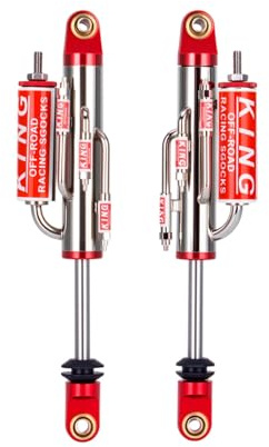 RC Car Shocks, Negative Pressure Piggyback Shock Absorber with Internal Spring Decoration for 1/10 Scale Crawler Car Axial 90046 RR10 Wraith UT4 TRX4 Roll Cage Cheater Rigs Upgrade Parts (Red 105mm)