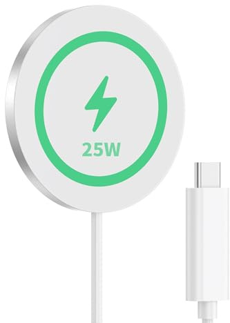 25W Wireless Charger for MagSafe, Ultra-Thin Magnetic Wireless Charger [Only for iPhone 17/16/15/14/13/12/AirPods] with Fast Charging, Strong Magnetic, Heat-Control Design, 1.2m Braided Cable