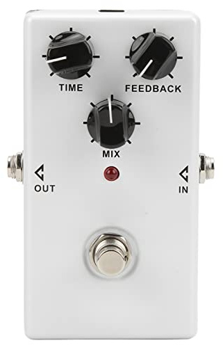 Jeanoko Fördröjningsgitarrpedal Kompakt Design med 3 Justerbara Rattar för Elektrisk Gitarr BBD Analog Fördröjningseffekt Viktigt för Musiker
