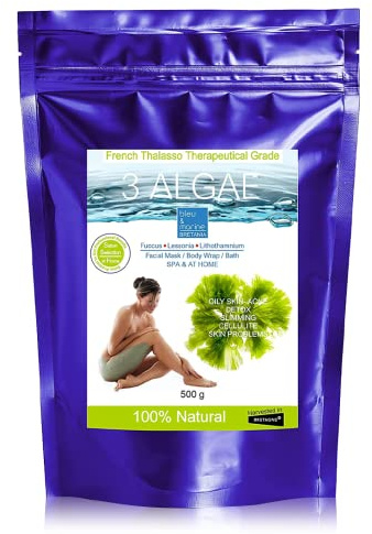 Bleu & Marine Bretania 3 Algas Marinas Polvo de Algas para Faciales, Envolturas Corporales y Baño - 500 g