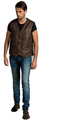 Urban Leather Billy Waistcoat, Ontorio Brown, Talla L