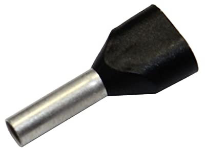 Lumonic 100 x 1,5mm² TWIN embouts isolés noir I La longueur de l'embout jumelé pour 2 câbles est de 8mm I Étamé pour la protection contre la corrosion