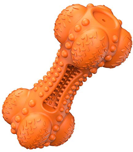 SCHITEC Quietschendes Hundekauspielzeug für Aggressive Kautiere Große Rasse, Hund Spielzeug Unzerstörbarer Gummiknochen Hundespielzeug für die Reinigung von Zähnen mit Großen Mittleren Hunde