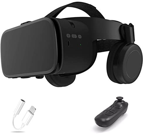 Lunette 3D VR, Casque de Réalité Virtuelle, Casque VR, Contrôleur Bluetooth Smartphone pour iPhone 13 Pro Max/13 Pro/13/12/11, pour Samsung Galaxy S21, Huawei, Xiaomi séries ( Color : F , Size : Ios )